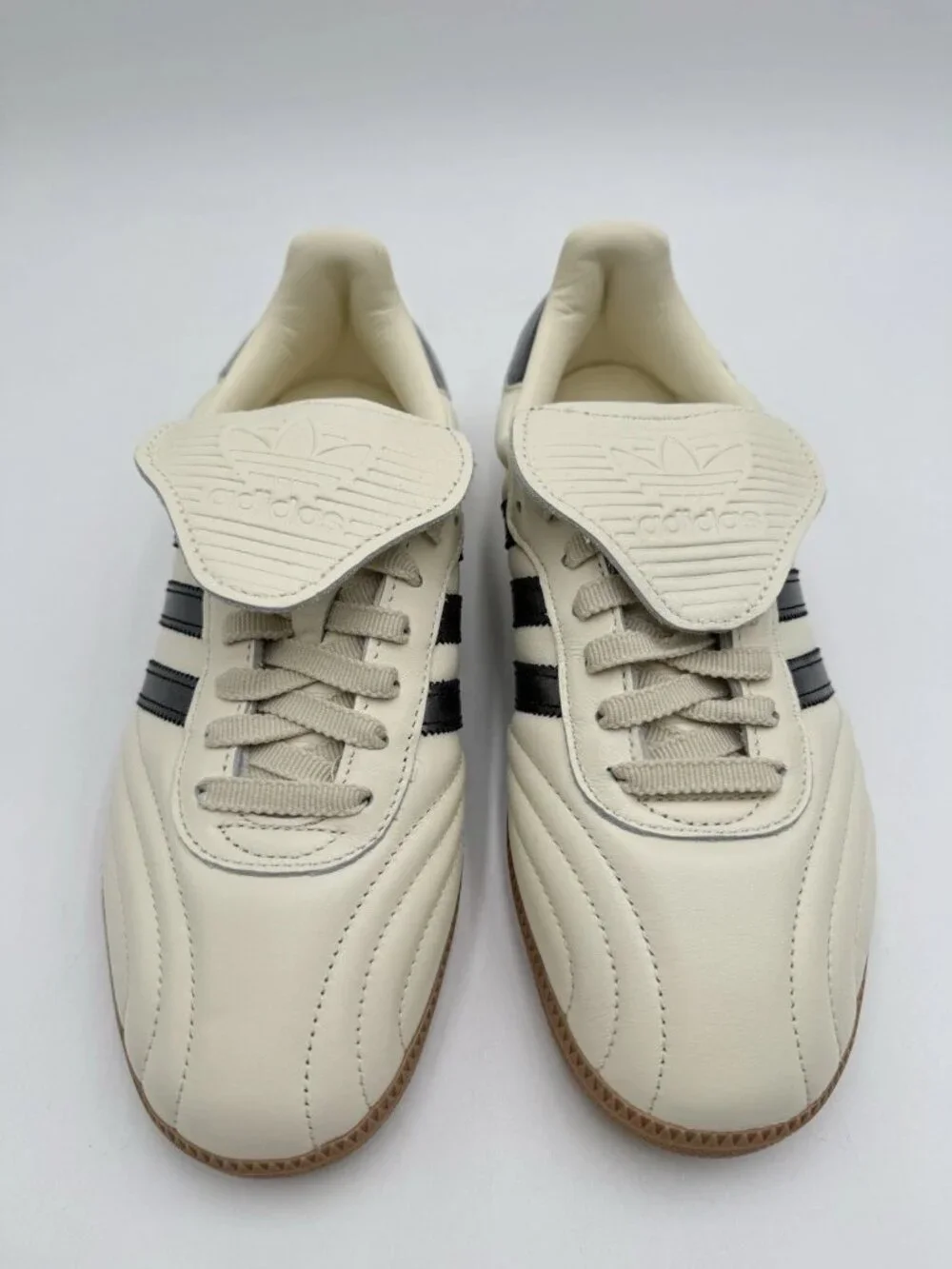Women's Adidas Originals Samba Long Tongue Shoes - Cream White Black Gum JP6143 - Picture 5 of 14
